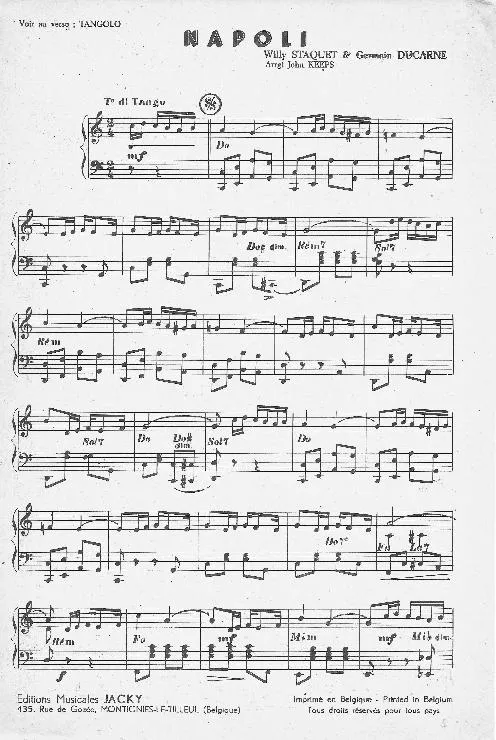 télécharger la partition d'accordéon Napoli (Arrangement : John Keeps) (Orchestration) (Tango)  au format PDF