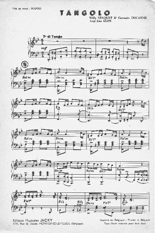 télécharger la partition d'accordéon Tangolo (Arrangement : John Keeps) (Orchestration) au format PDF