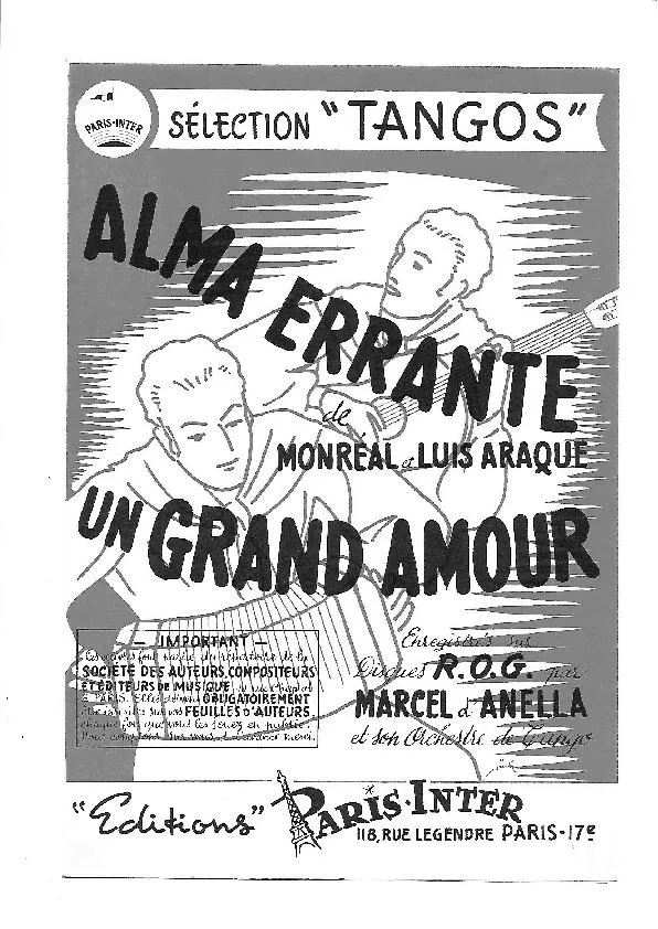 télécharger la partition d'accordéon Alma Errante (Tango Cancion) au format PDF