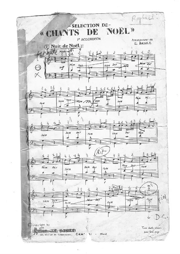 télécharger la partition d'accordéon Chants de Noël (1er Accordéon) au format PDF