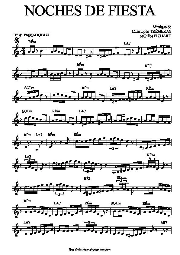 télécharger la partition d'accordéon Noches de fiesta (Paso Doble) au format PDF