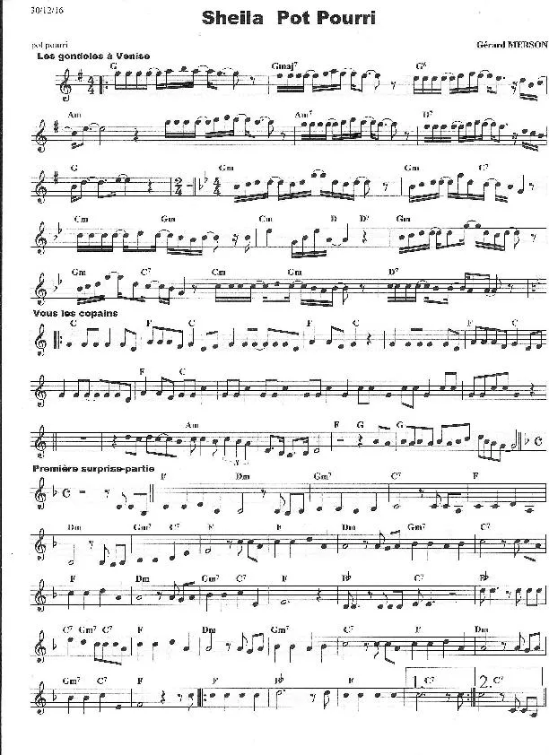 télécharger la partition d'accordéon Sheila Pot Pourri (Arrangement : Gérard Merson) au format PDF