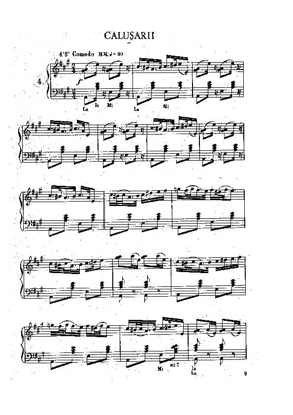 télécharger la partition d'accordéon Calusarii (Folklore Roumain) au format PDF