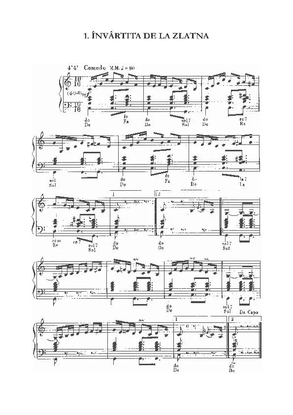 télécharger la partition d'accordéon Invartita de la Zlatna (Folklore Roumain) au format PDF
