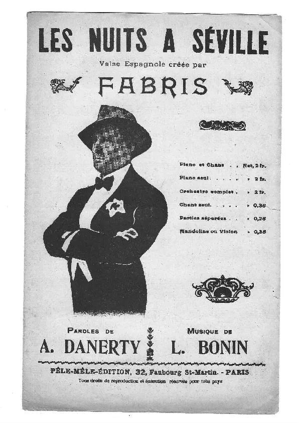 télécharger la partition d'accordéon Les nuits à Séville (Créée par : Fabris) (Valse Espagnole) au format PDF