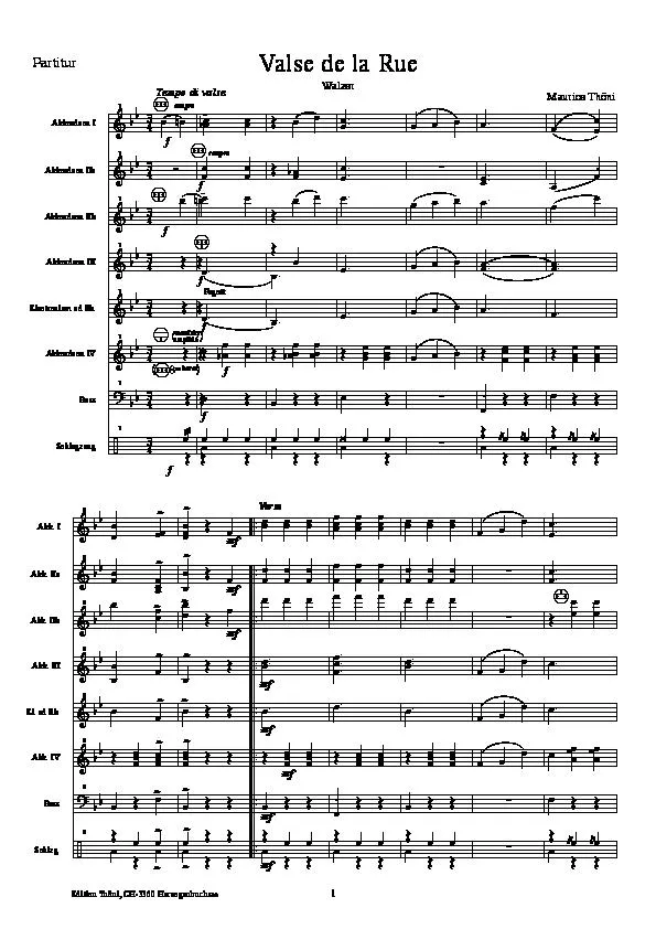 télécharger la partition d'accordéon Valse de la Rue (Orchestration Complète) au format PDF