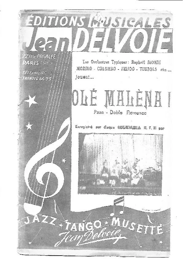 télécharger la partition d'accordéon Olé Malèna (Orchestration Complète) (Paso Doble Flamenco) au format PDF