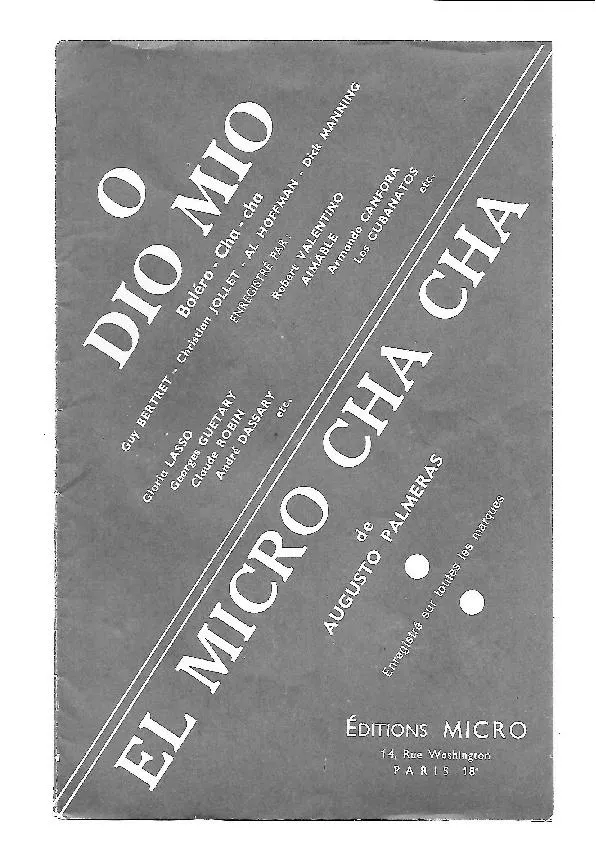 télécharger la partition d'accordéon O dio mio (Orchestration Complète) (Boléro Cha Cha) au format PDF