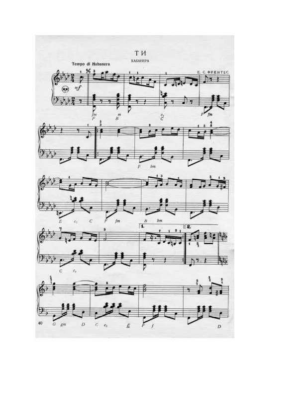 télécharger la partition d'accordéon Tú (Habanera) au format PDF