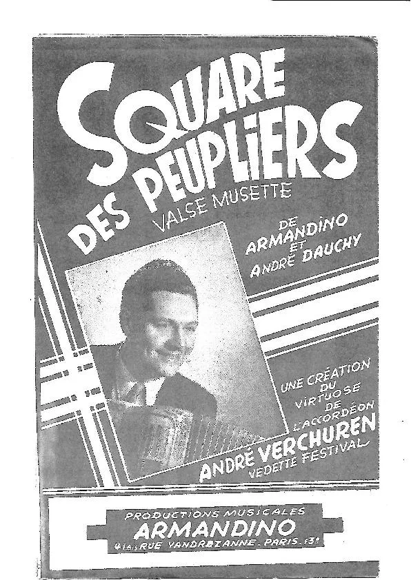 télécharger la partition d'accordéon Square des peupliers (Création  : André Verchuren) (Valse Musette) au format PDF