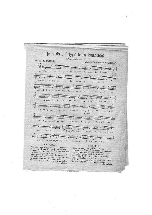 télécharger la partition d'accordéon Je suis l' typ' bien balancé (Chansonnette Comique) au format PDF