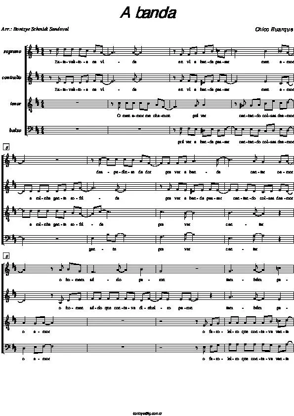 télécharger la partition d'accordéon A banda (Arrangement : Bontzye Schmidt Sandoval) (4 Voix) au format PDF