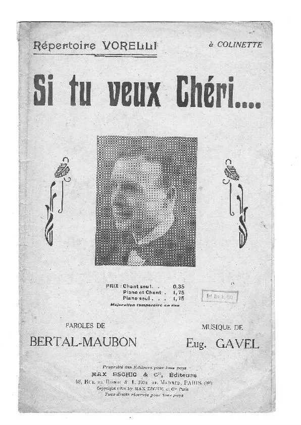 télécharger la partition d'accordéon Si tu veux chéri (Chant : Georges Vorelli) (Fox Trot) au format PDF