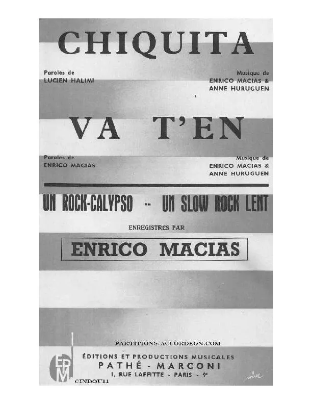 télécharger la partition d'accordéon Va t'en (Orchestration Complète) (Slow Rock Lent) au format PDF