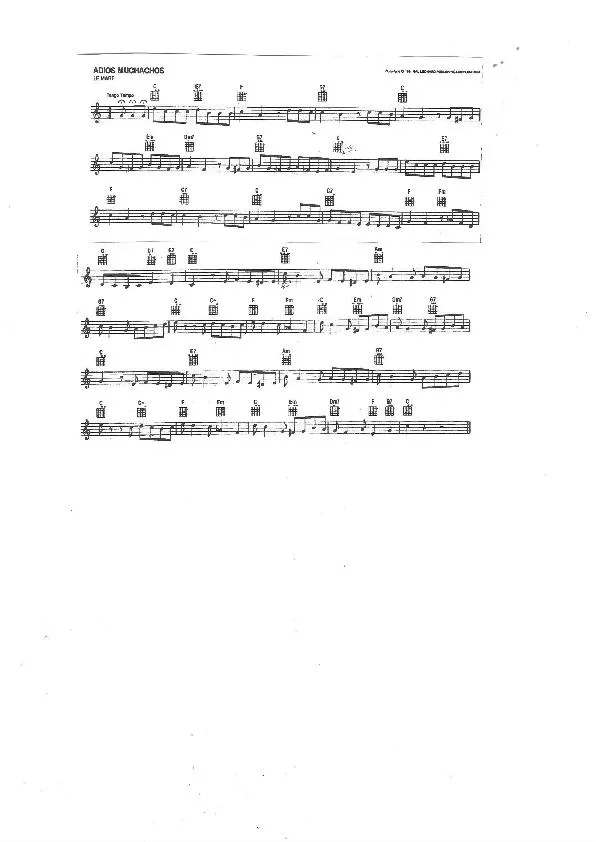 télécharger la partition d'accordéon Adios Muchachos (Tango) au format PDF