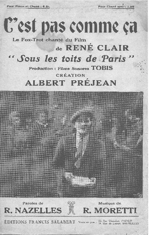télécharger la partition d'accordéon C'est pas comme ça (Du Film : Sous les toits de Paris) (Chant : Albert Préjean) (Fox Trot) au format PDF
