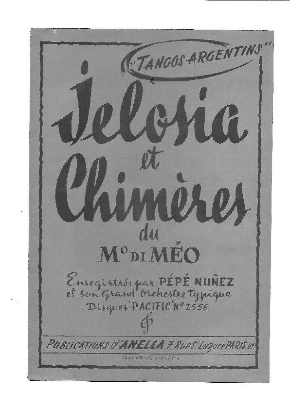 télécharger la partition d'accordéon Chimères (Arrangement : Marcel d'Anella) (Tango Argentino) au format PDF