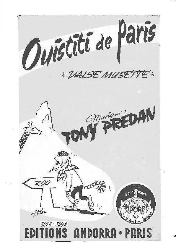 télécharger la partition d'accordéon Ouistiti de Paris (Valse Musette) au format PDF