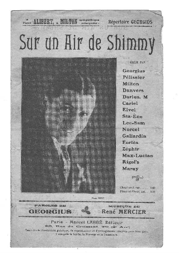 télécharger la partition d'accordéon Sur un air de Shimmy (Chant : Georgius) au format PDF