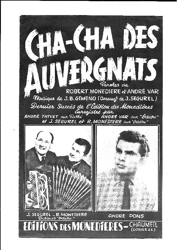 télécharger la partition d'accordéon Cha Cha Cha des Auvergnats (Arrangement : Jean Ségurel) au format PDF