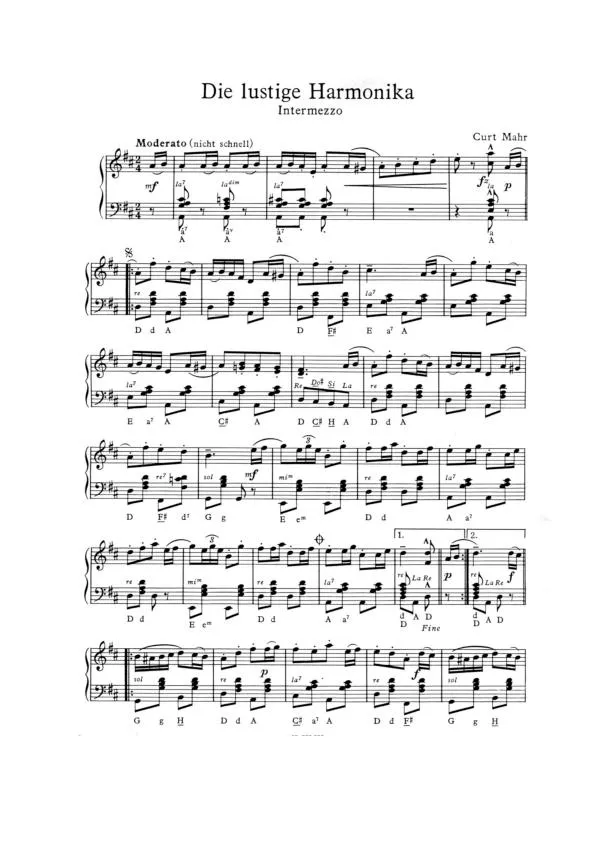 télécharger la partition d'accordéon Die lustige Harmonika (Intermezzo) au format PDF