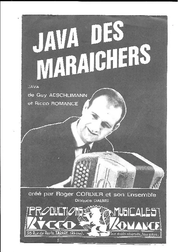 télécharger la partition d'accordéon La java des Maraichers (Java Musette) au format PDF
