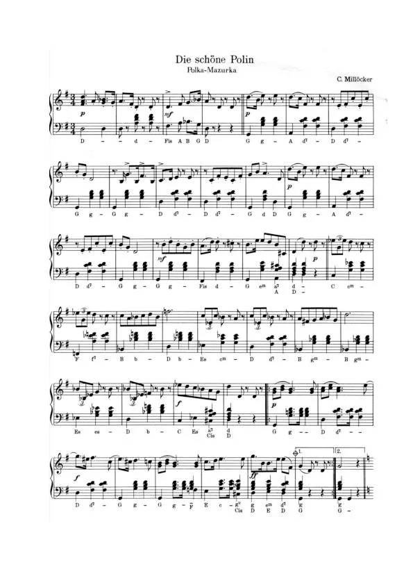 télécharger la partition d'accordéon Die schöne Polin (Polka Mazurka) au format PDF
