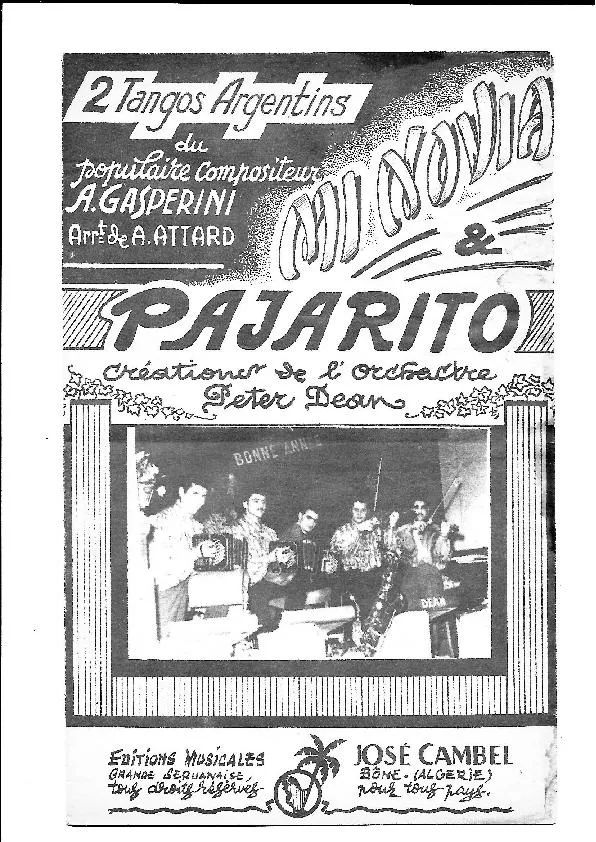 télécharger la partition d'accordéon Pajarito (Création : Orchestre Peter Dean) (Arrangement : Auguste Attard) (Tango Argentin) au format PDF