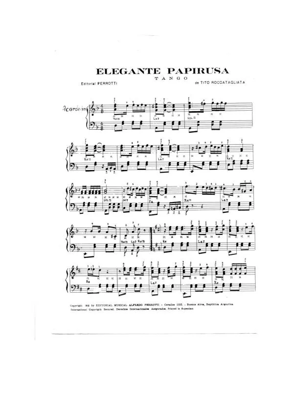 télécharger la partition d'accordéon Elegante Papirusa (Tango) au format PDF
