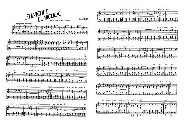 télécharger la partition d'accordéon Funiculi Funicula (Chanson Napolitaine) (Marche) au format PDF