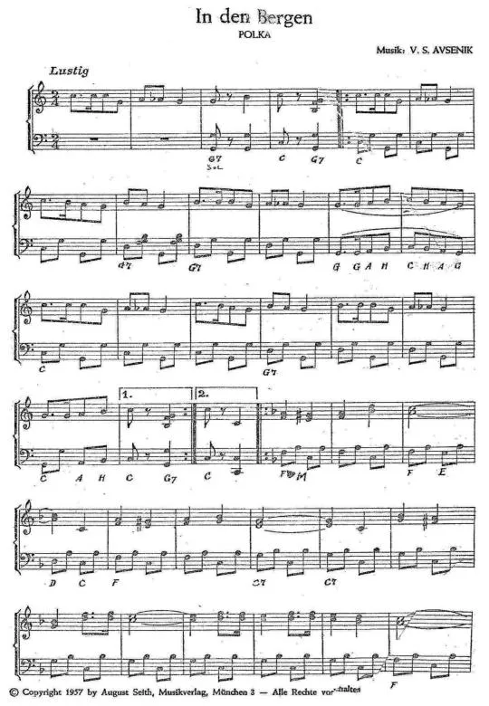 télécharger la partition d'accordéon In den Bergen (Polka) au format PDF