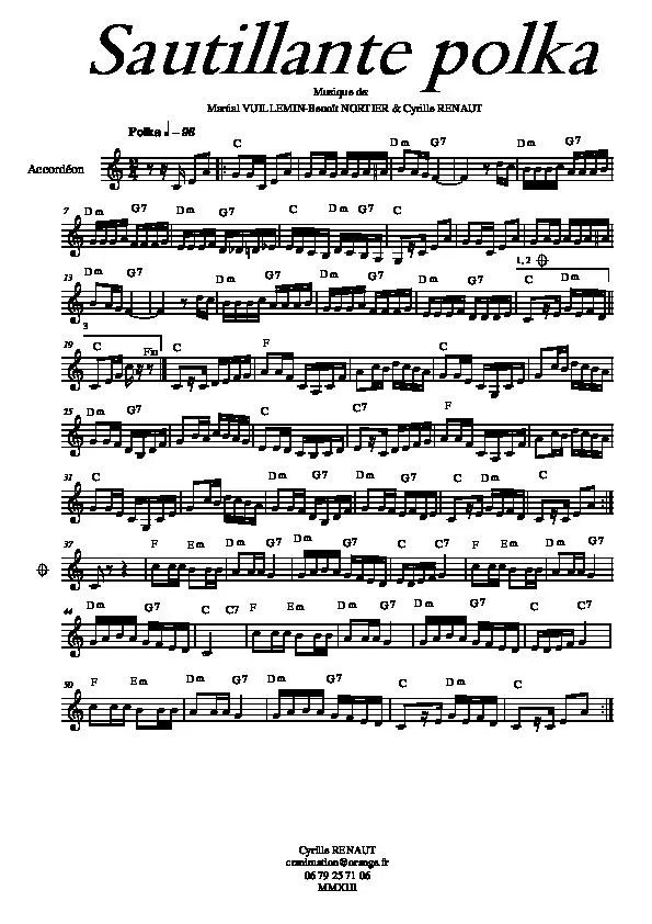 télécharger la partition d'accordéon Sautillante Polka au format PDF