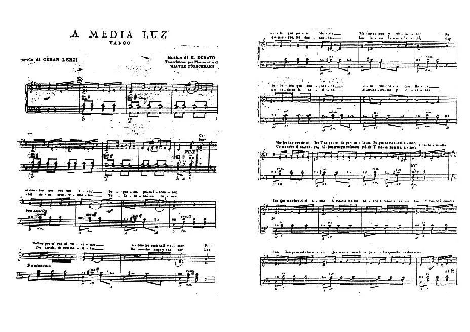 télécharger la partition d'accordéon A Media Luz (Arrangement pour accordéon : Walter Pörschmann) (Tango)  au format PDF