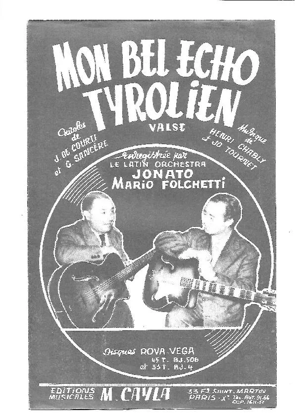 télécharger la partition d'accordéon Mon bel écho Tyrolien (Arrangement : Jonato) (Valse) au format PDF