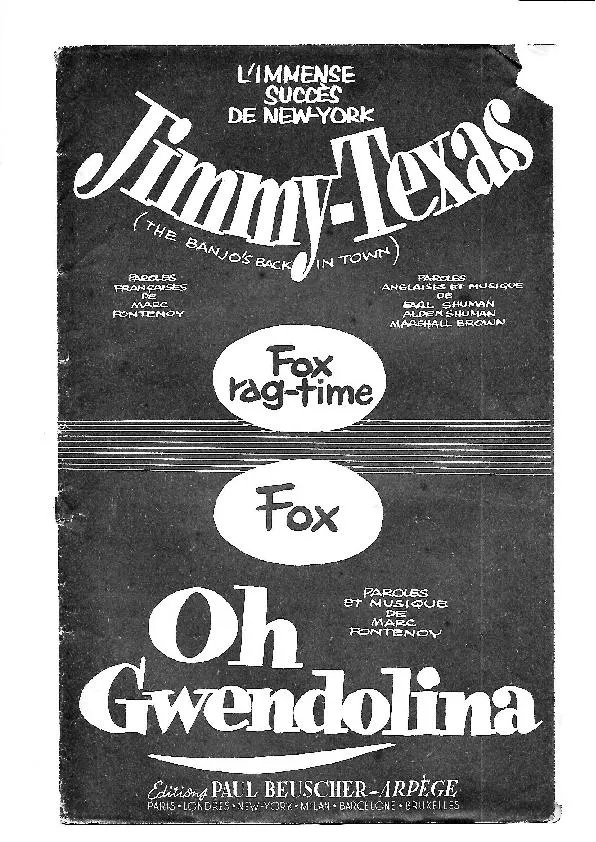 télécharger la partition d'accordéon Jimmy Texas (The banjo's back in town) (Orchestration Complète) (Fox Rag Time) au format PDF