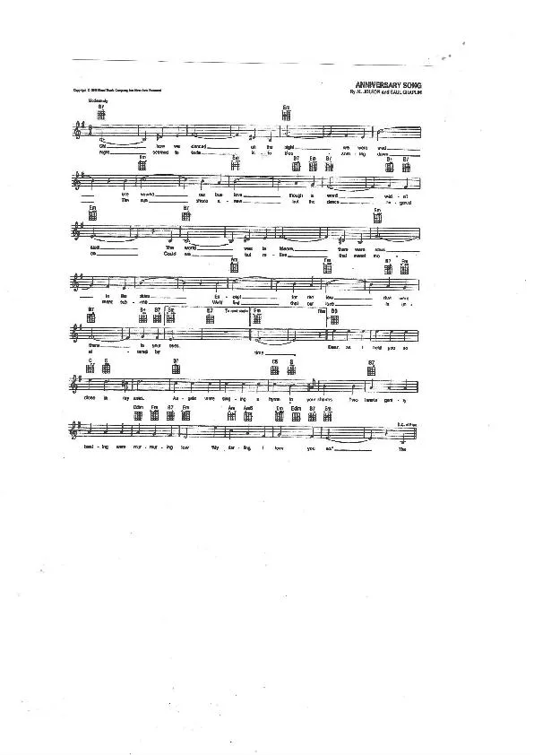 télécharger la partition d'accordéon Anniversary Song au format PDF