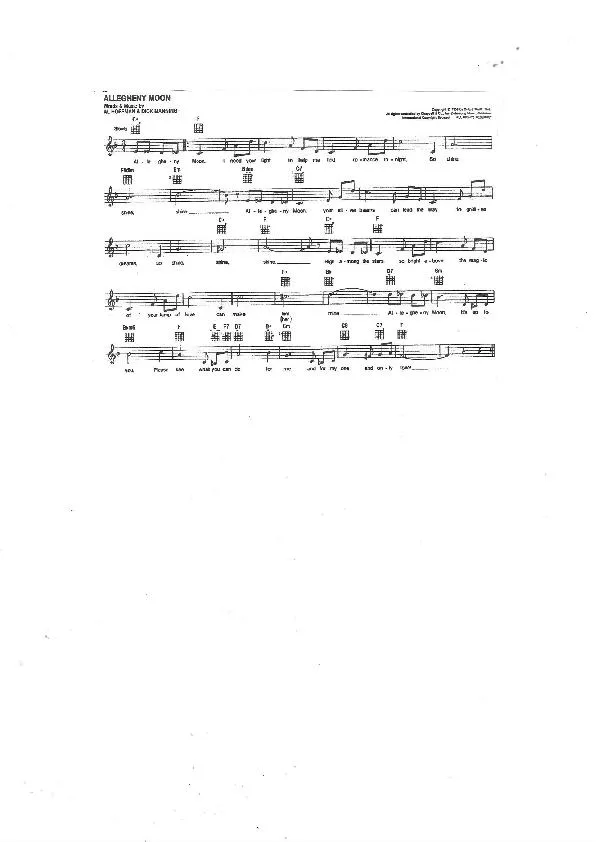 télécharger la partition d'accordéon Allegheny Moon (Chant : Patti Page) (Slow) au format PDF