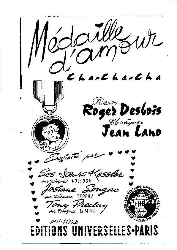 télécharger la partition d'accordéon Médaille d'amour (Orchestration) (Cha Cha Cha) au format PDF