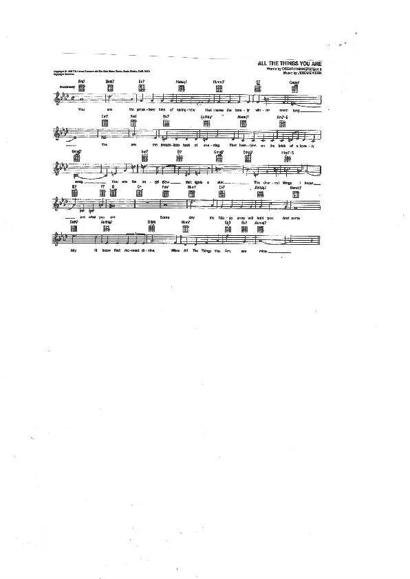 télécharger la partition d'accordéon All the things you are (Chant : Ella Fitzgerald) (Standard du Jazz) au format PDF