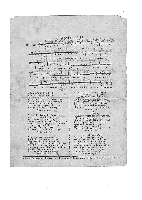 télécharger la partition d'accordéon La Marseillaise (Hymne Français) au format PDF
