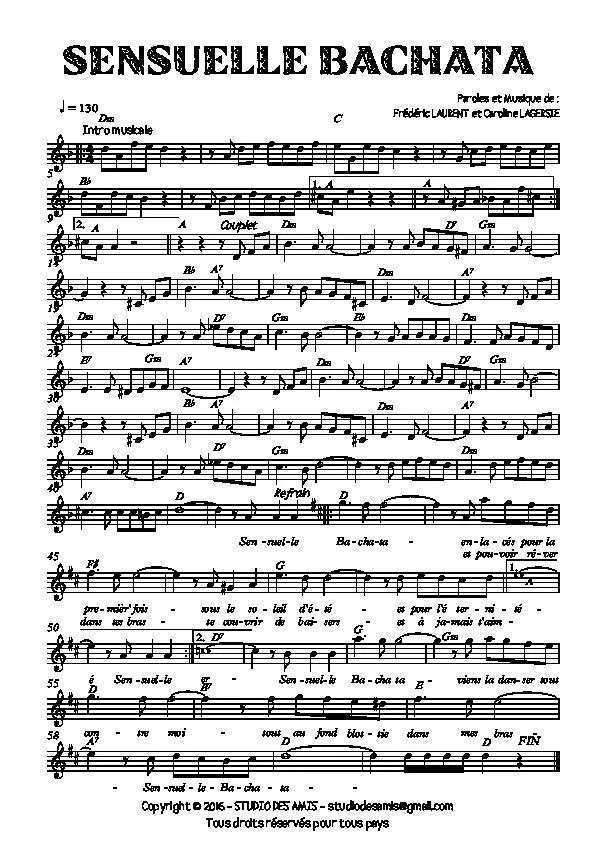 télécharger la partition d'accordéon Sensuelle Bachata au format PDF