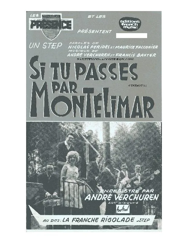 télécharger la partition d'accordéon Si tu passes par Montélimar (Orchestration Complète) (Marche) au format PDF