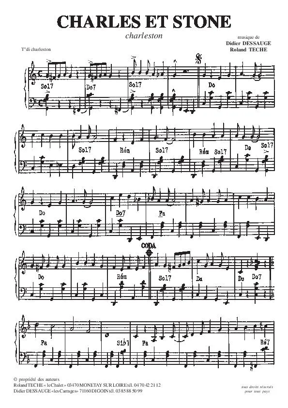 télécharger la partition d'accordéon Charles et Stone (Charleston) au format PDF