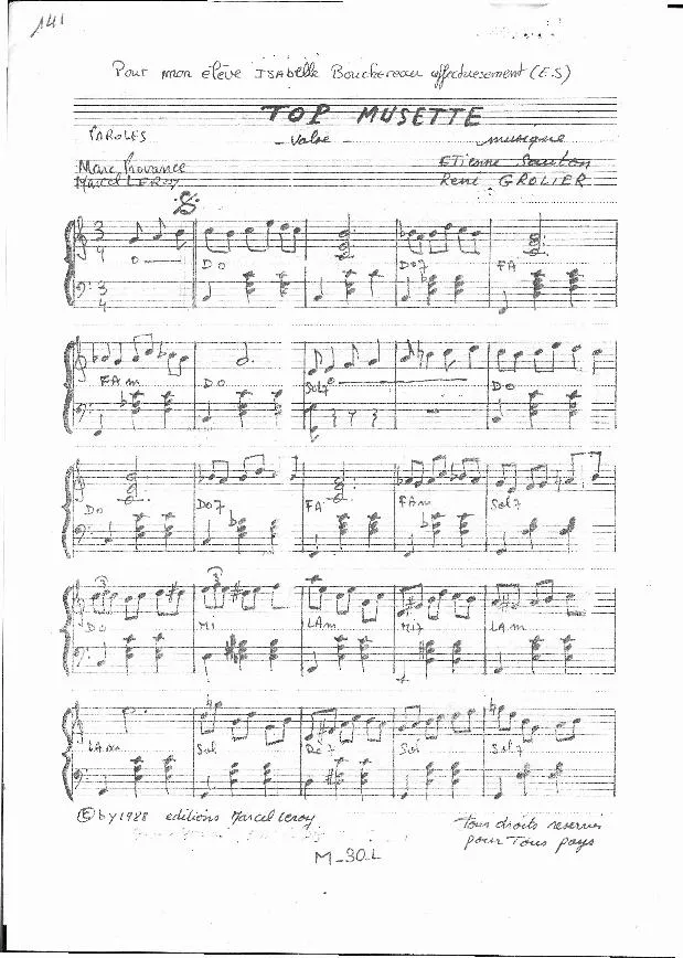 télécharger la partition d'accordéon Top Musette (Valse) (Manuscrite) au format PDF