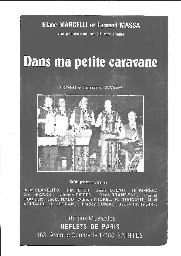 télécharger la partition d'accordéon Dans ma petite caravane (Orchestration) (Valse Chantée) au format PDF