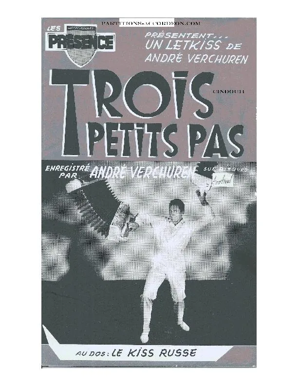 télécharger la partition d'accordéon Trois petits pas au format PDF