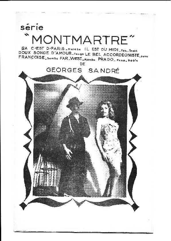 télécharger la partition d'accordéon Série Montmartre : Ça c'est d' Paris + Il est du midi + Doux songe d'amour + Le bel Accordéoniste + Françoise + Far West + Prado au format PDF