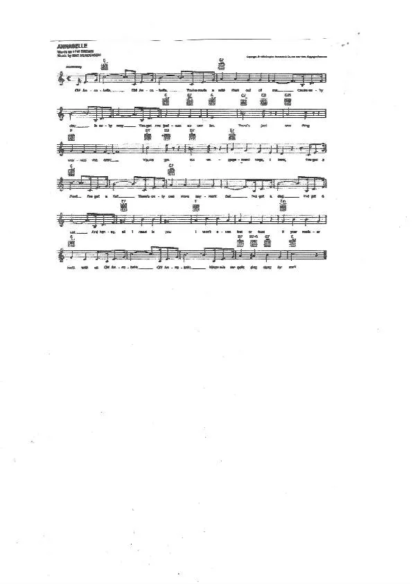 télécharger la partition d'accordéon Annabelle (Chant : Jimmy Carr) (Fox Trot) au format PDF