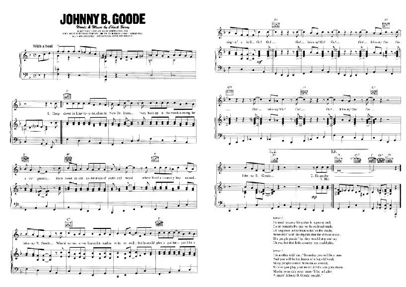 télécharger la partition d'accordéon Johnny B Goode (Rock and Roll) au format PDF