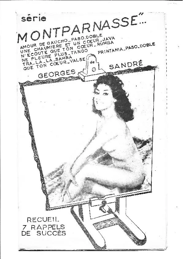 télécharger la partition d'accordéon Série Montparnasse : Amour de Gaucho + Une chaumière et un coeur + N'écoute que ton coeur + Ne pleure plus + Tralala samba + Printania + Que ton coeur au format PDF